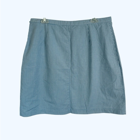 Christopher & Banks Gingham Blue and White Skirt Button Accents Womens Sz 14 - Picture 3 of 10